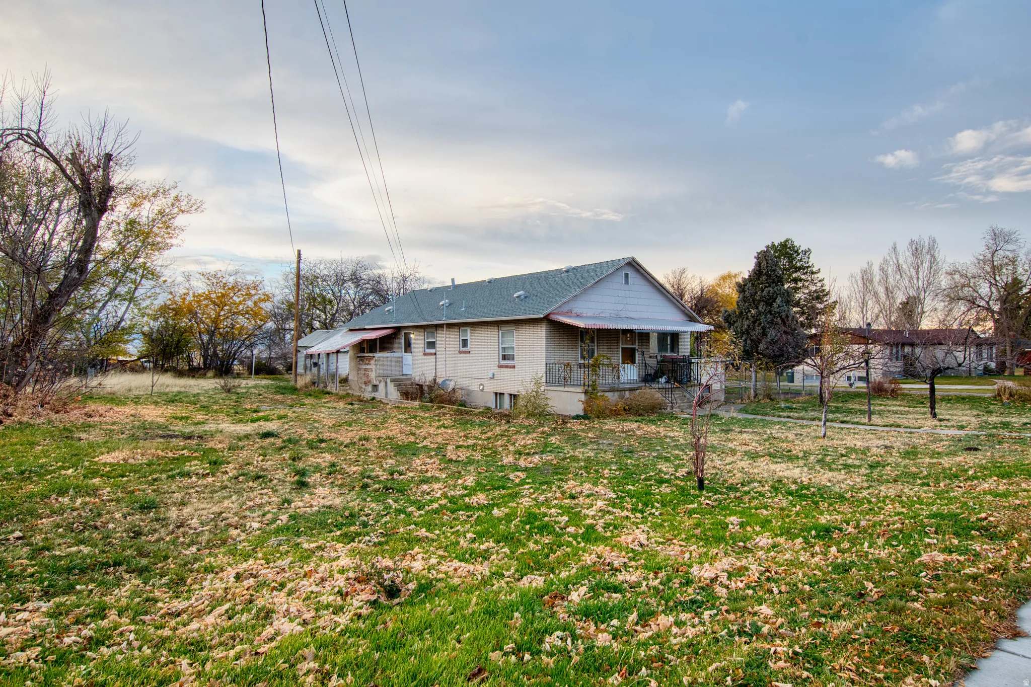 Side view of property
