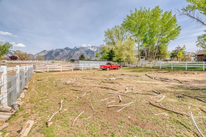 View of yard with a mountain view and a rural view