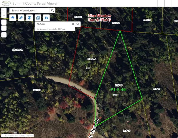Aerial overview of property's location with property boundaries highlighted