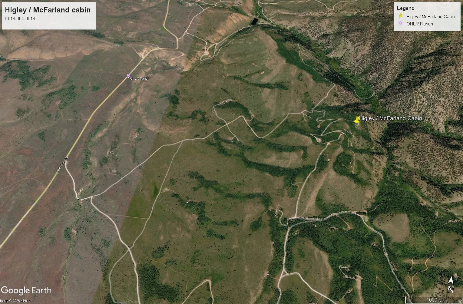 Map of property location of Cabin East of Ant Flat Road
