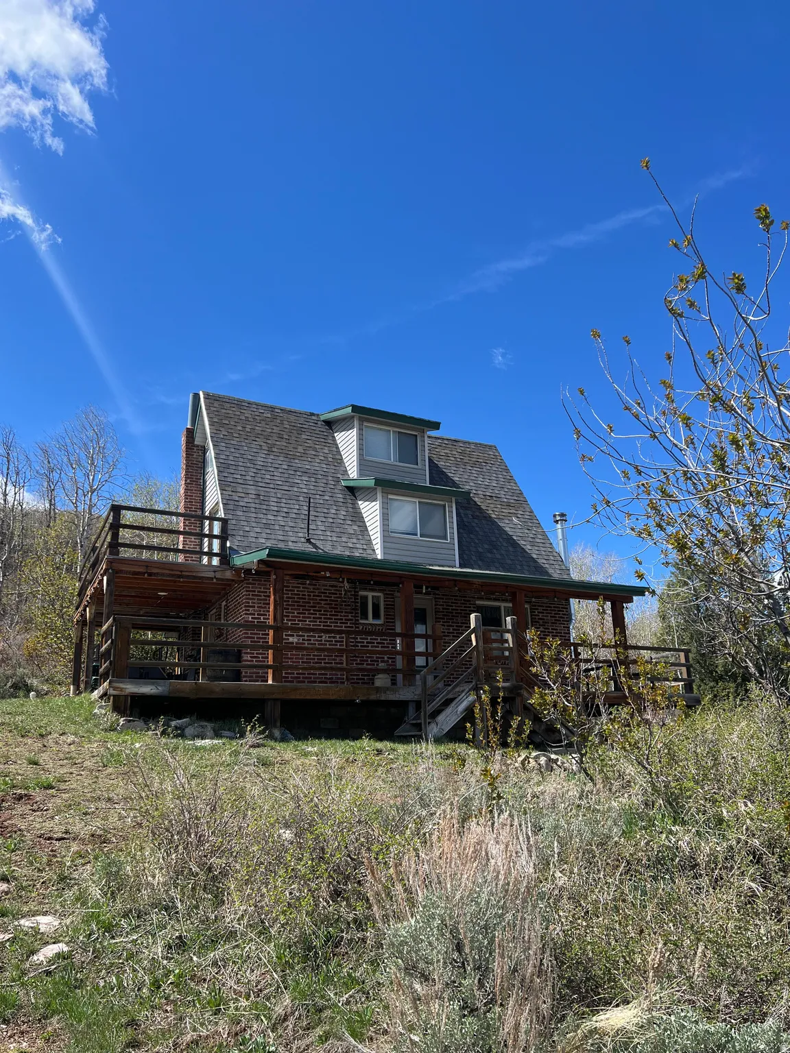 Front view facing East toward deep canyon