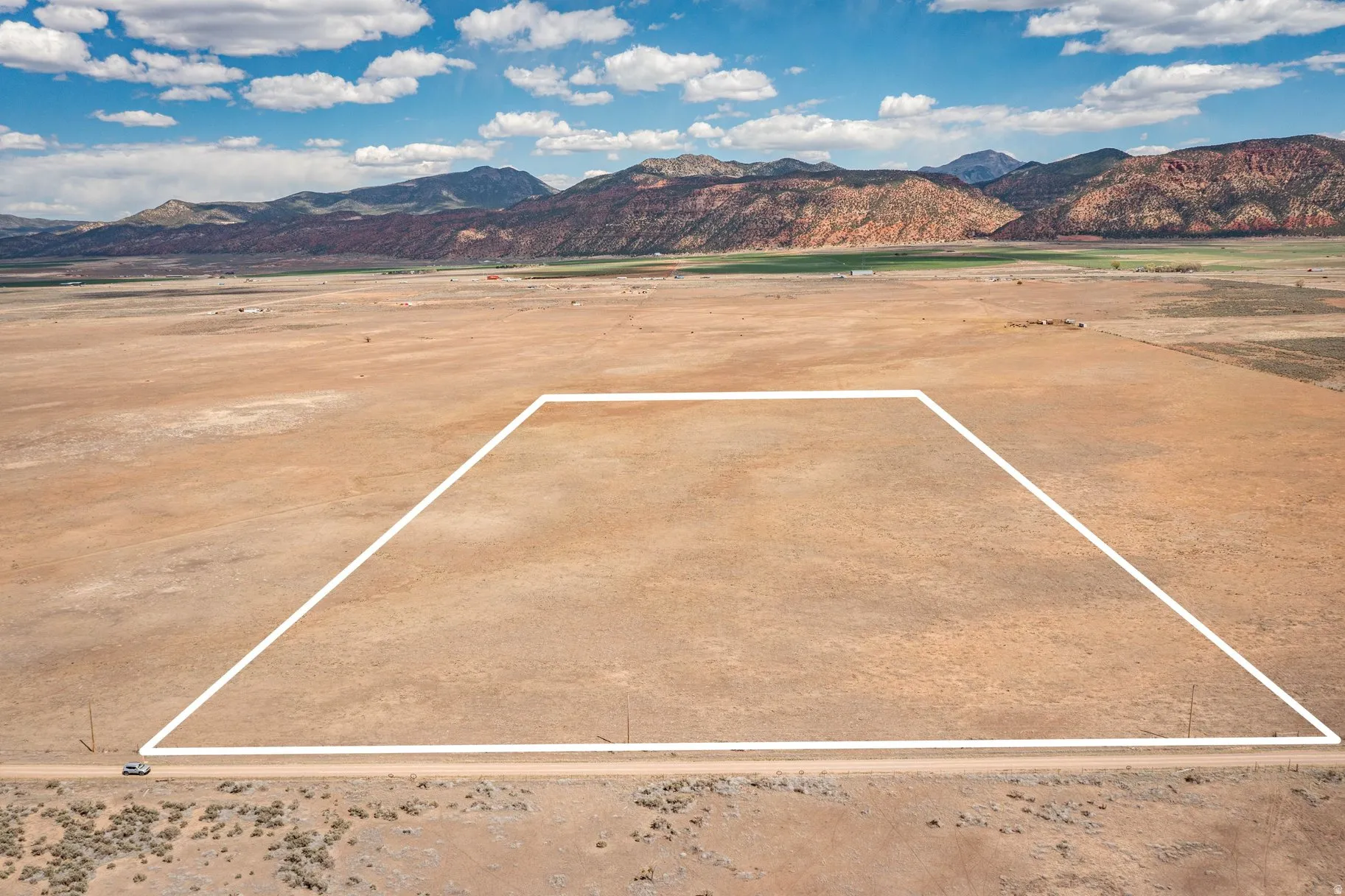 View of mountain background with rural landscape