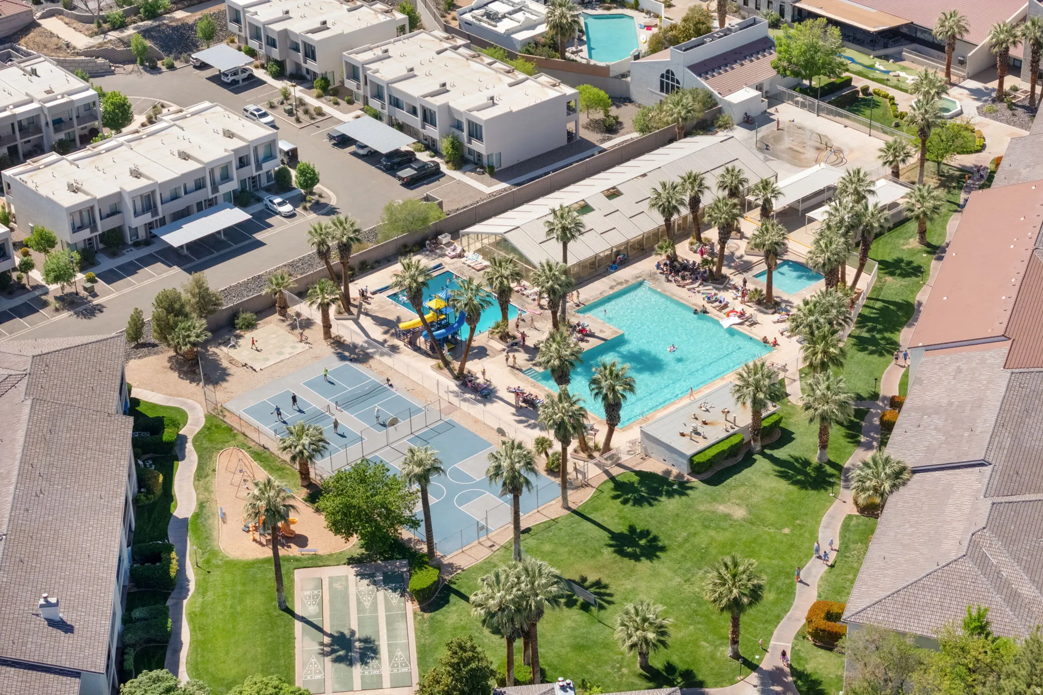 Bird's eye view of a pool