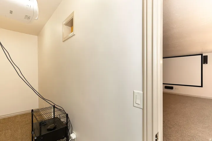 Stairway with carpet and baseboards