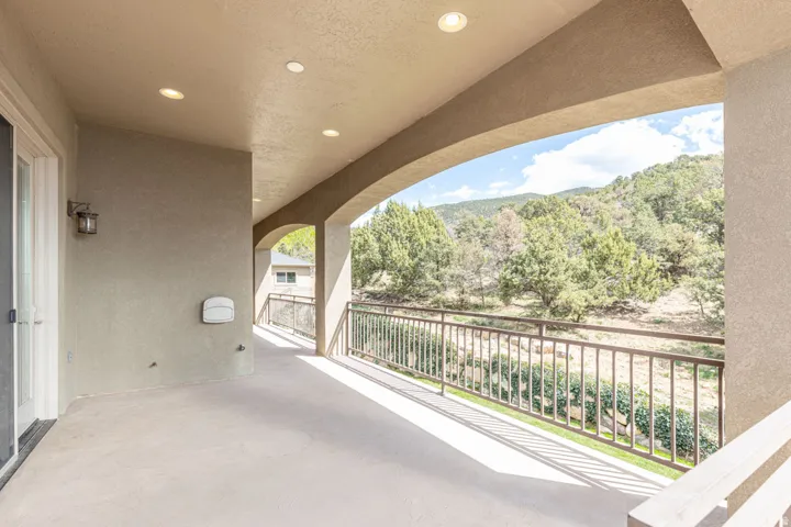 Balcony with a view of trees