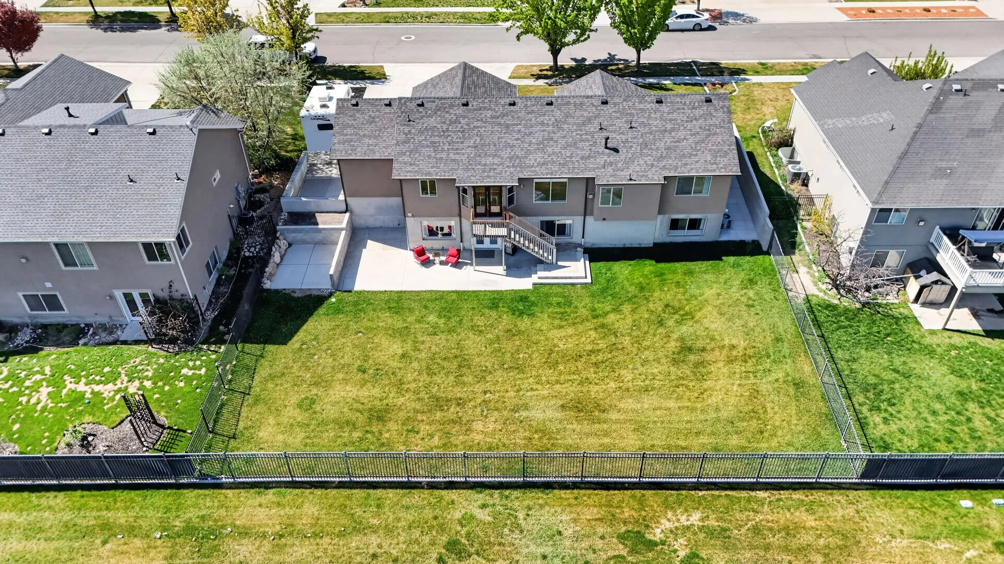Aerial view of residential area