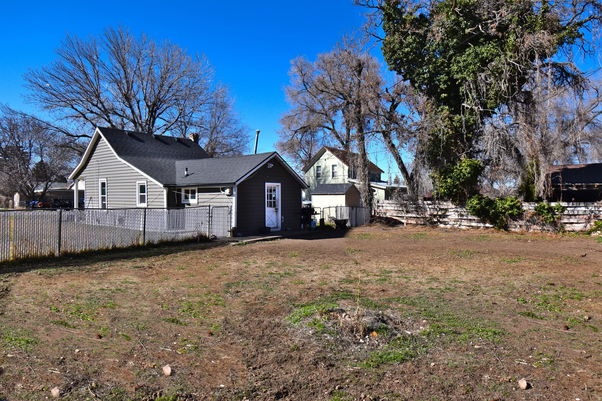 View of home's exterior featuring a chimney
