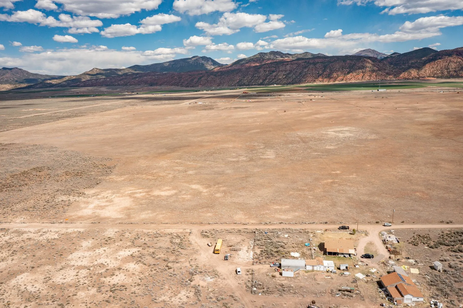View of mountain background with rural landscape