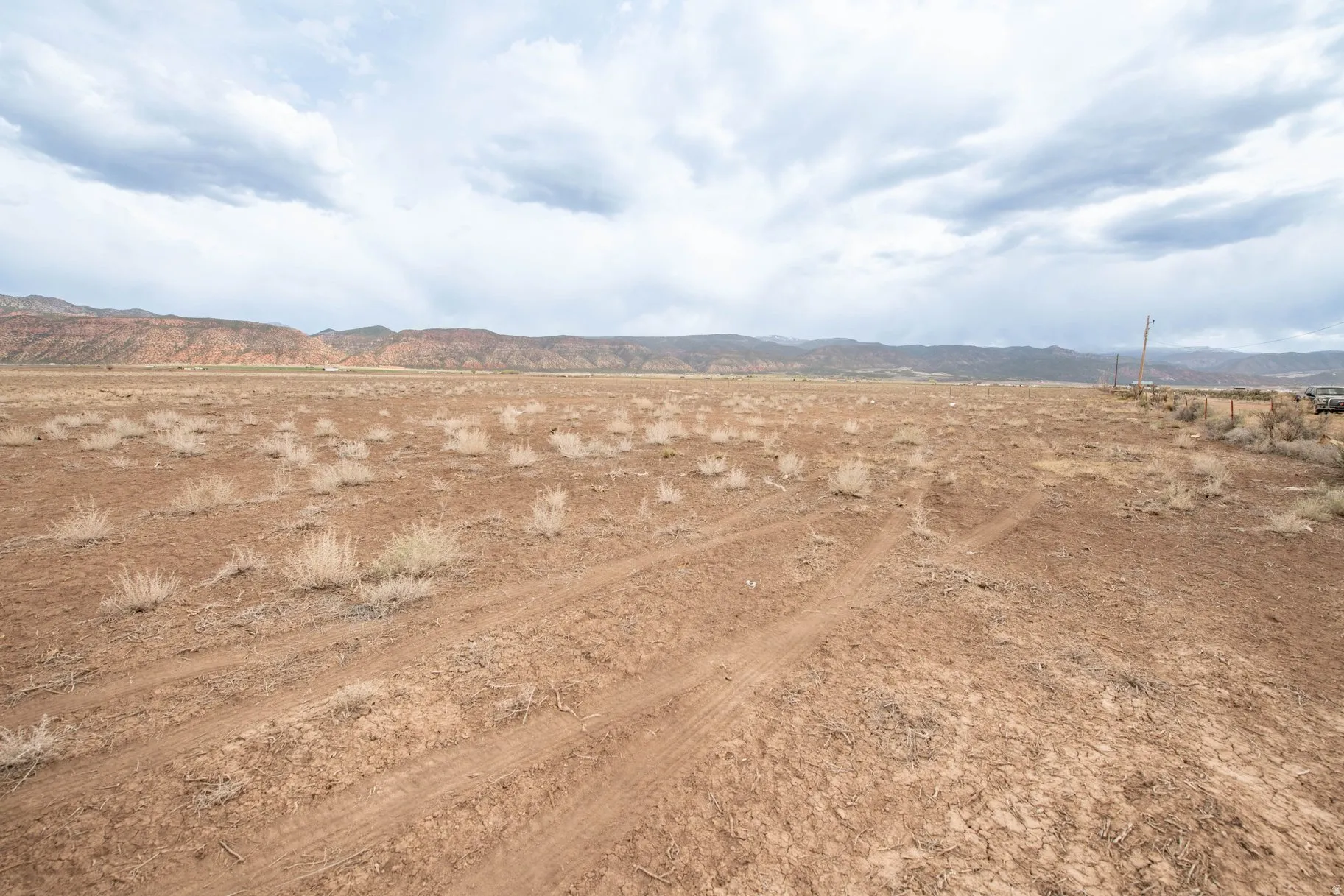 View of mountain background with rural landscape