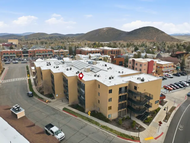 Bird's eye view of a mountain backdrop