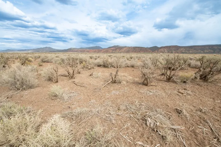View of mountain background featuring a desert landscape