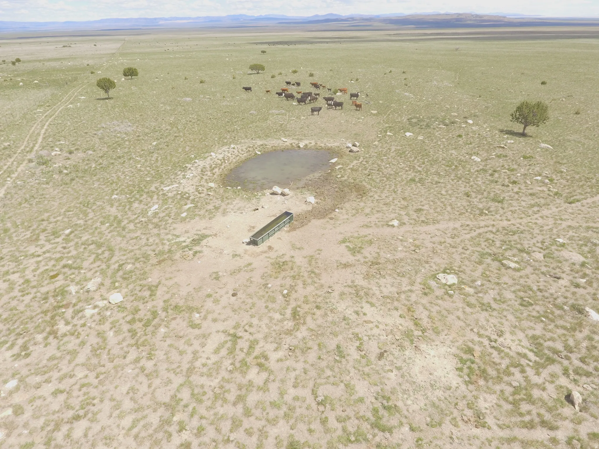 Aerial view of sparsely populated area