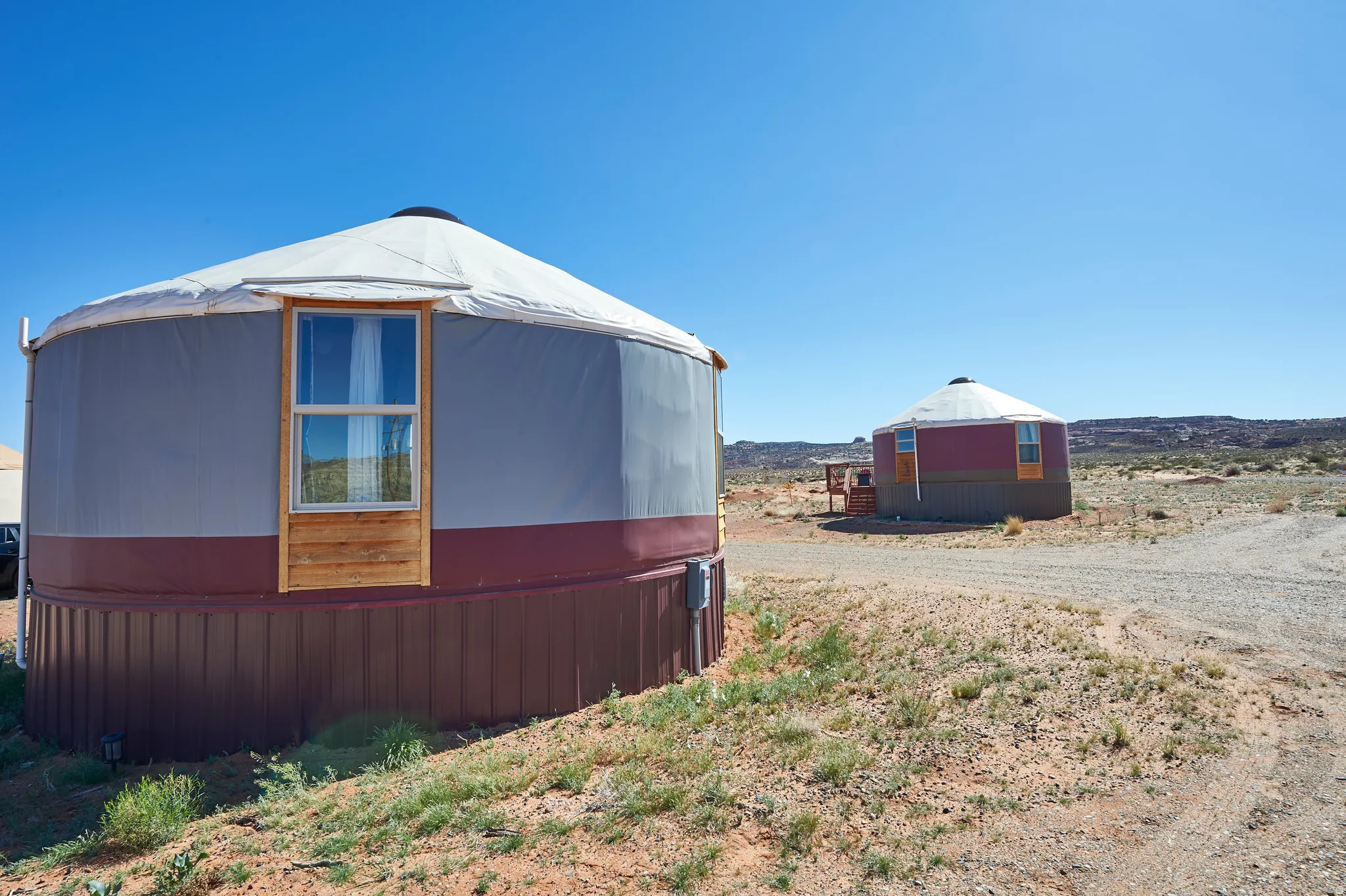 View of side of yurt