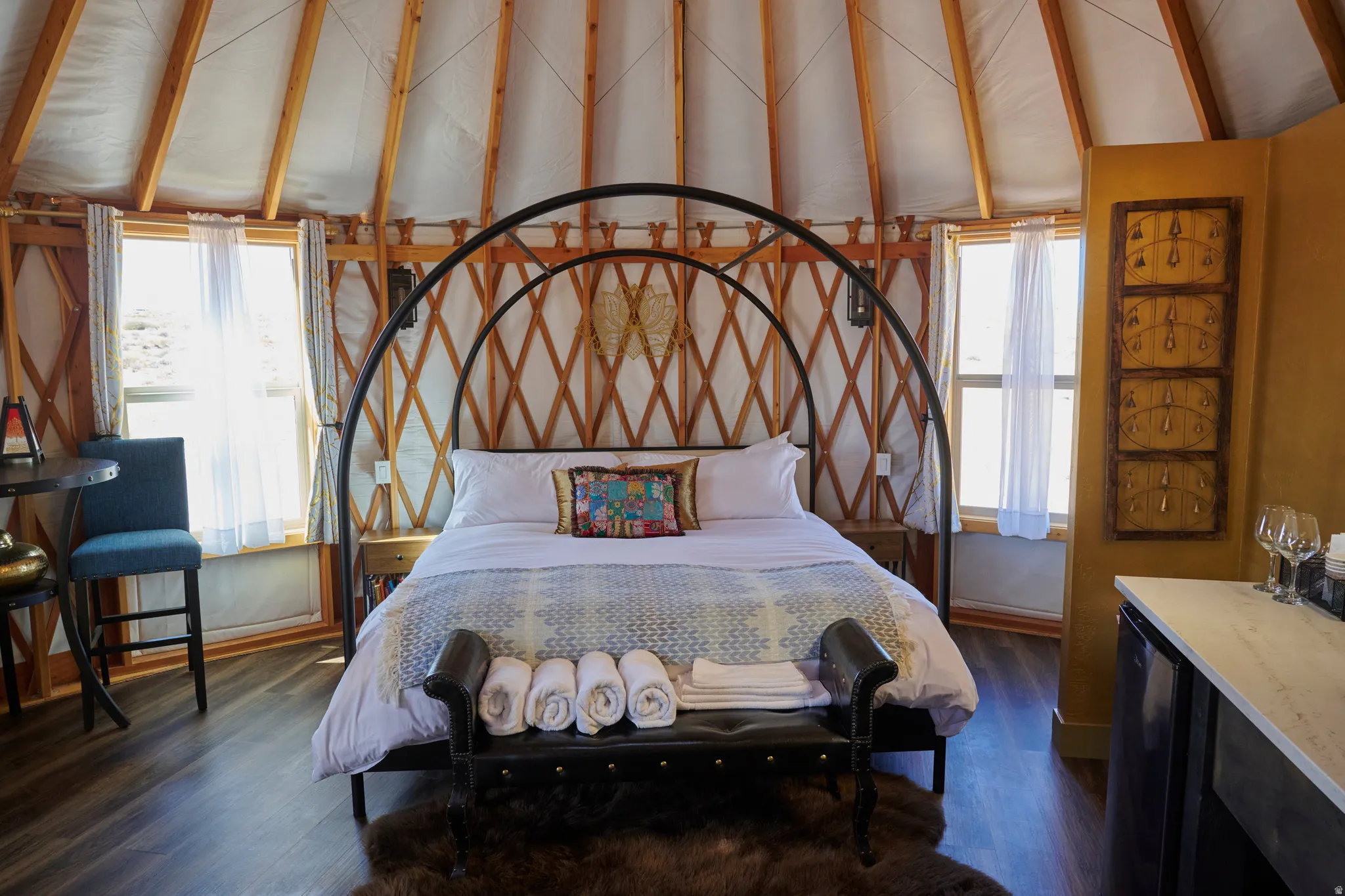 Bedroom featuring dark wood-style flooring