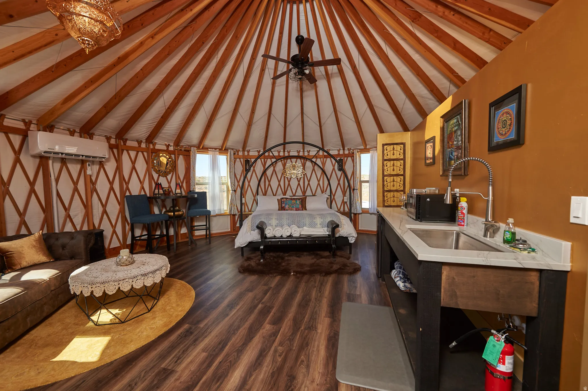 interior of yurt