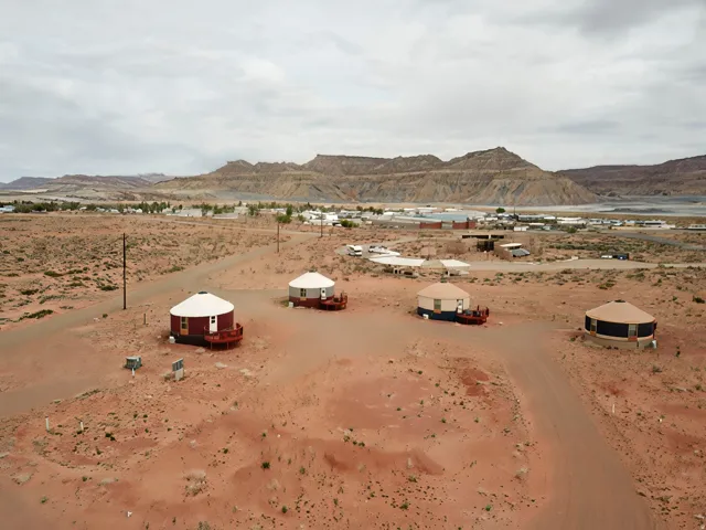 Mountain view with a desert landscape and rural landscape