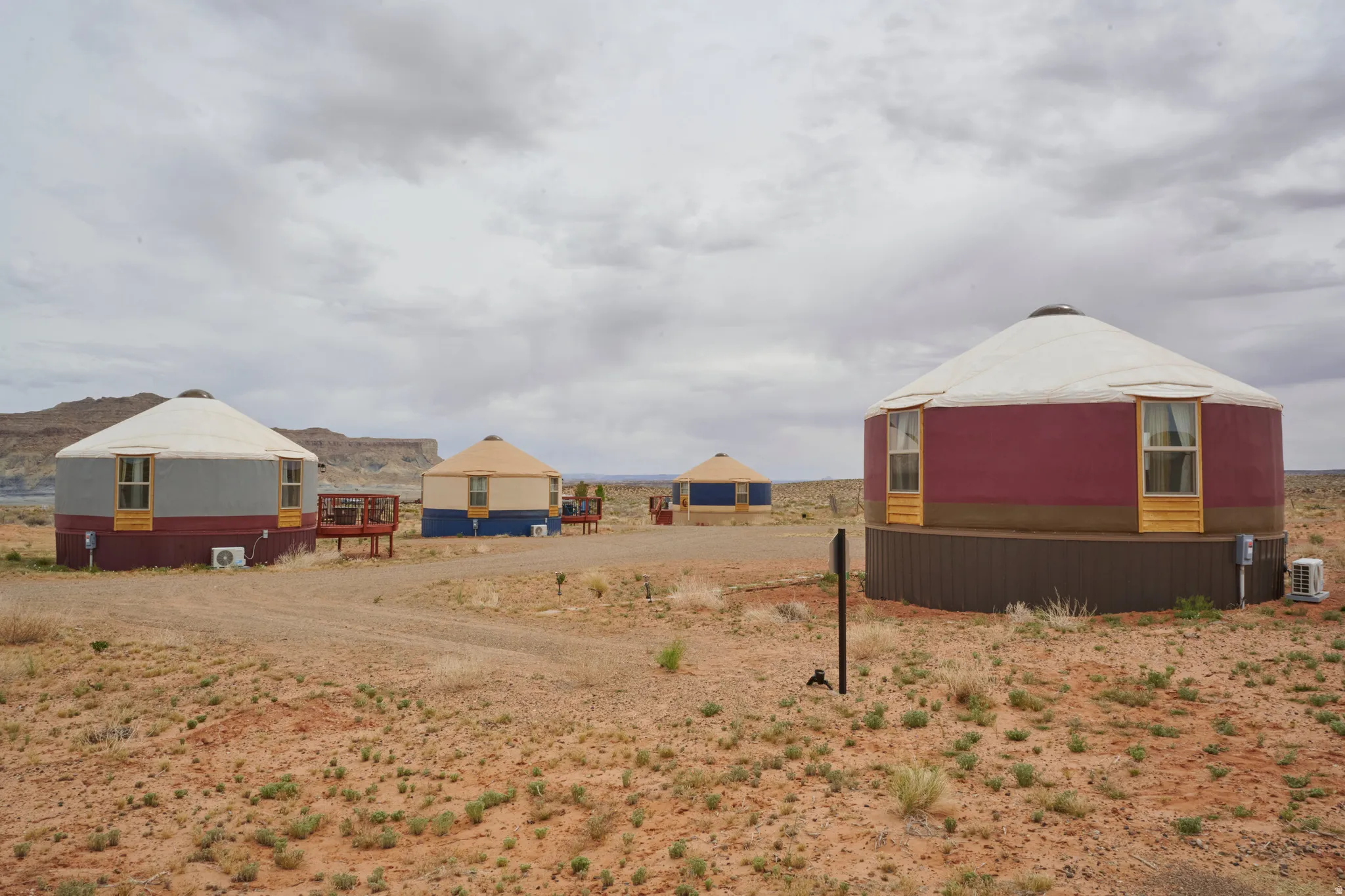 View of yard with a mountain view
