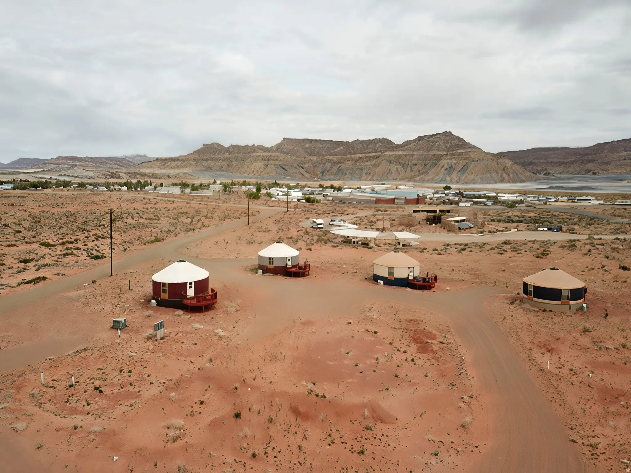 Mountain view with a desert landscape and rural landscape