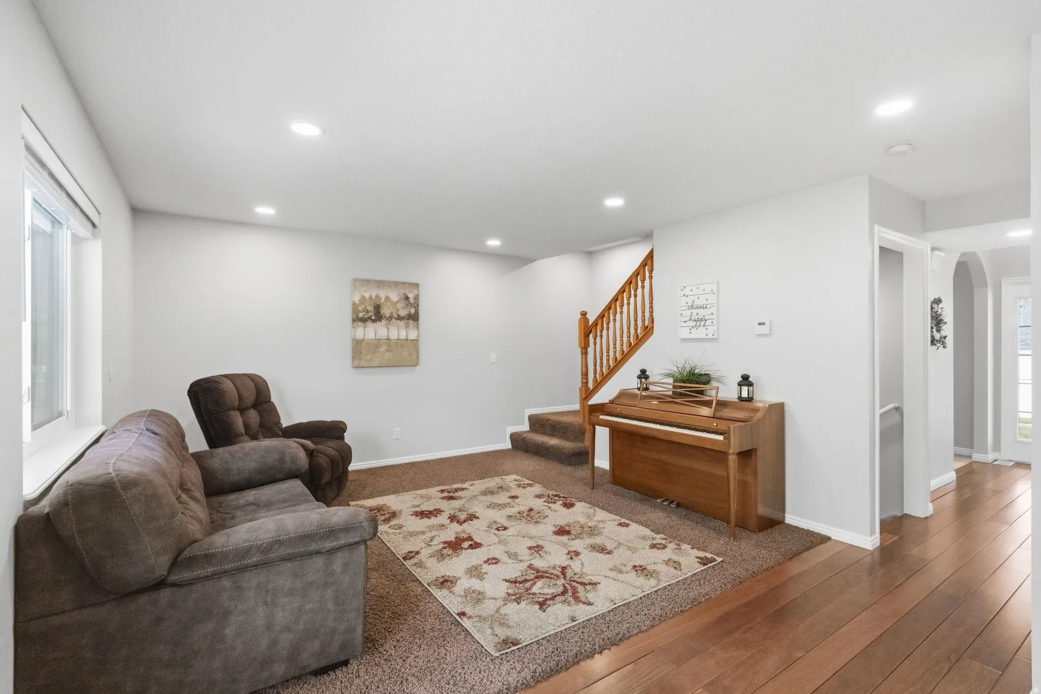 View of family room from window seat.