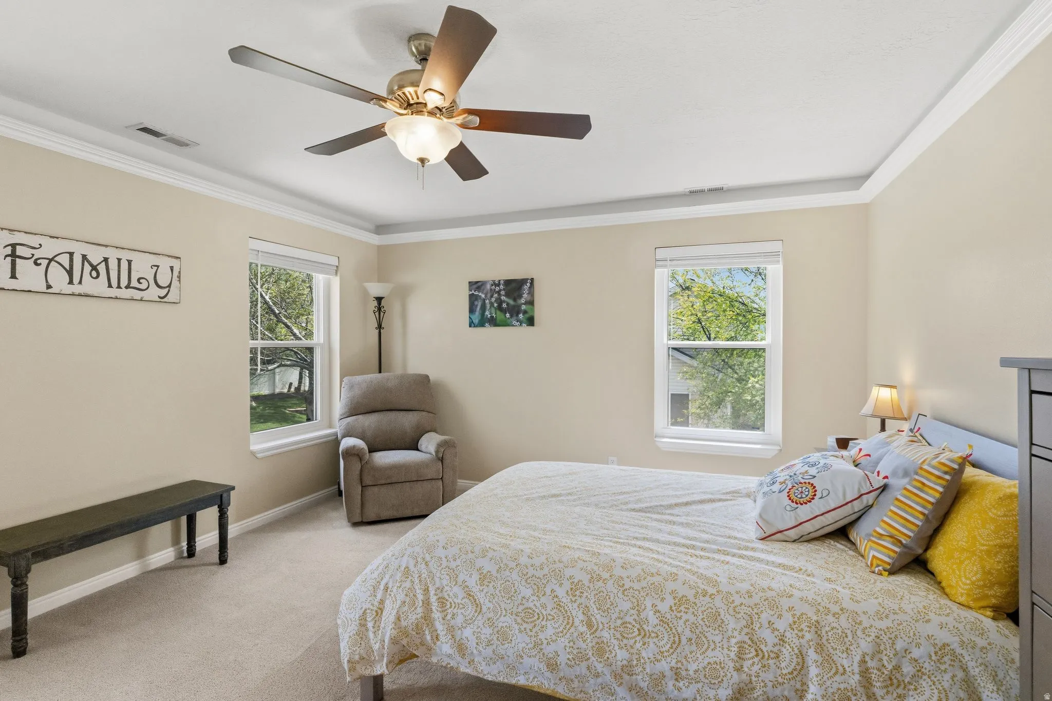 Primary suite view from doorway.