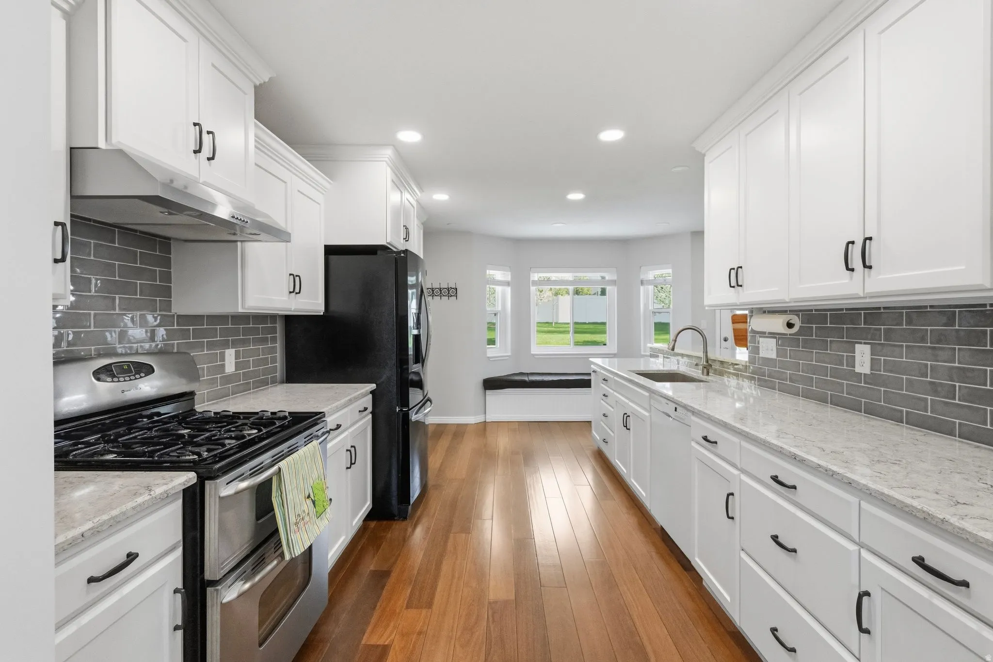 View of kitchen from dining room.