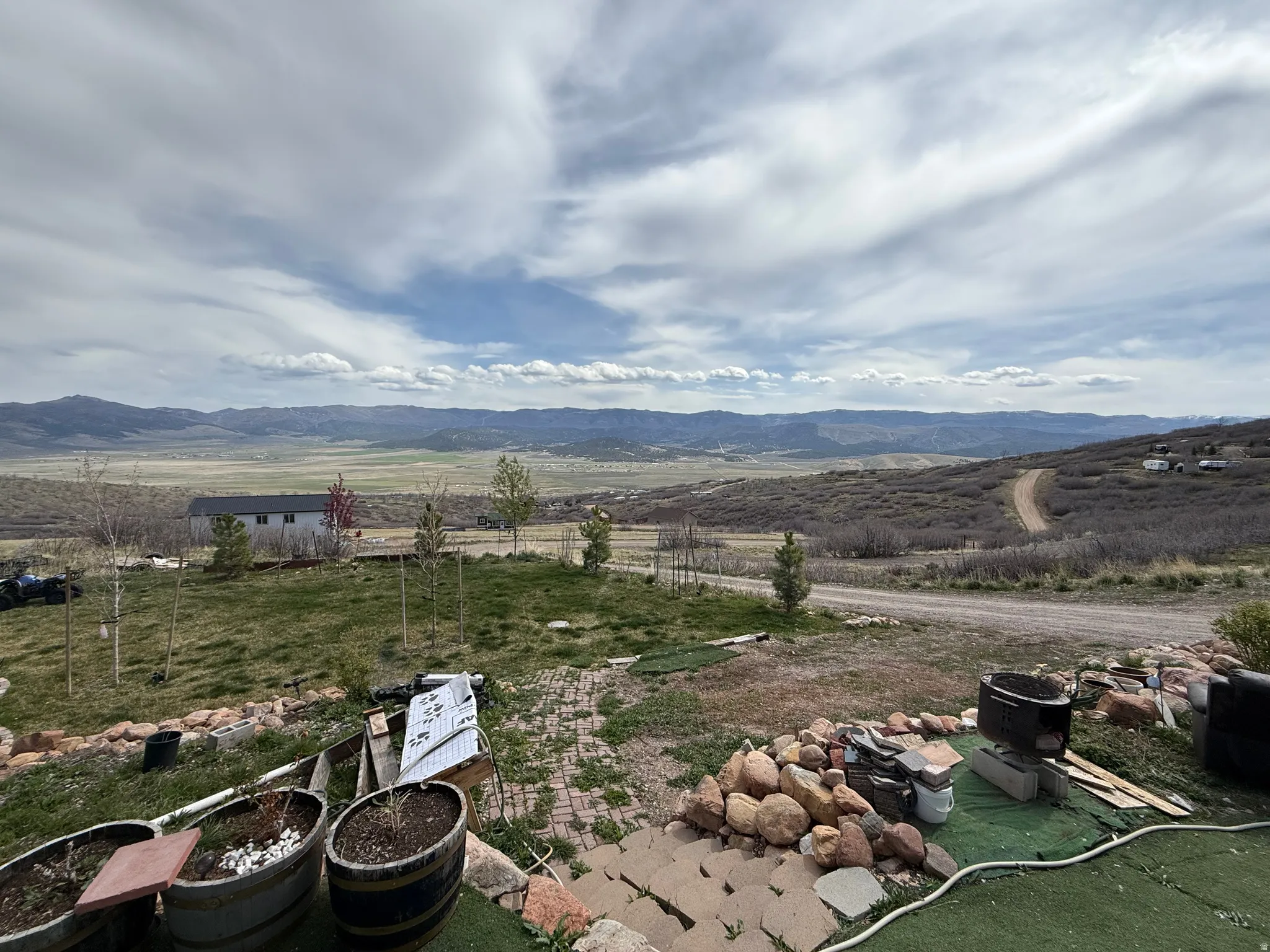 Mountain view with rural landscape