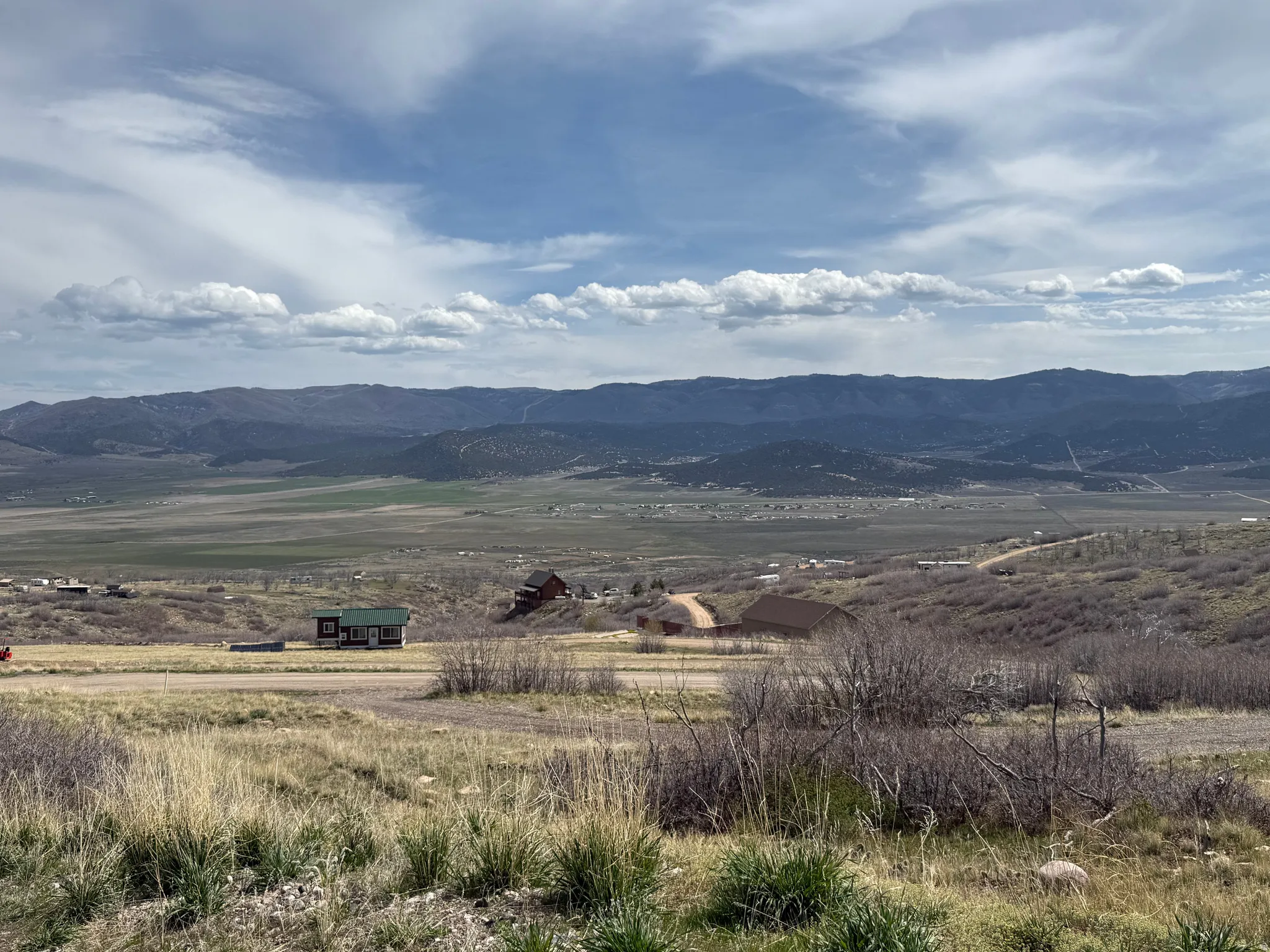 View of mountain background with rural landscape