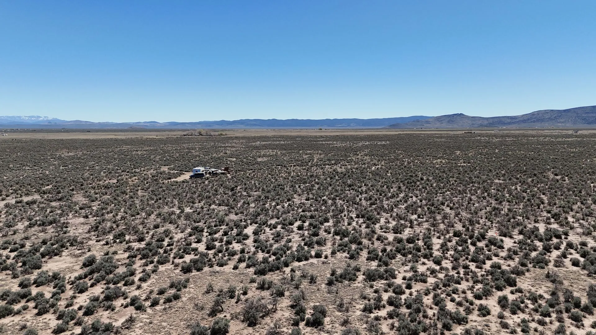 View of mountain background with a desert landscape and rural landscape