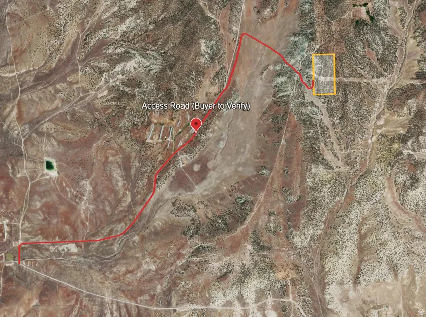 Property Map. Outlining the access road and boundaries of the property