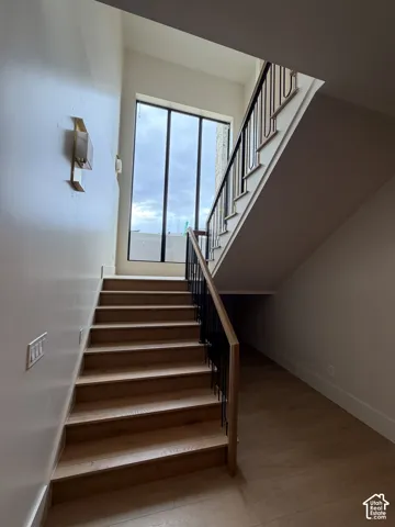 stairs from the main floor to the basement