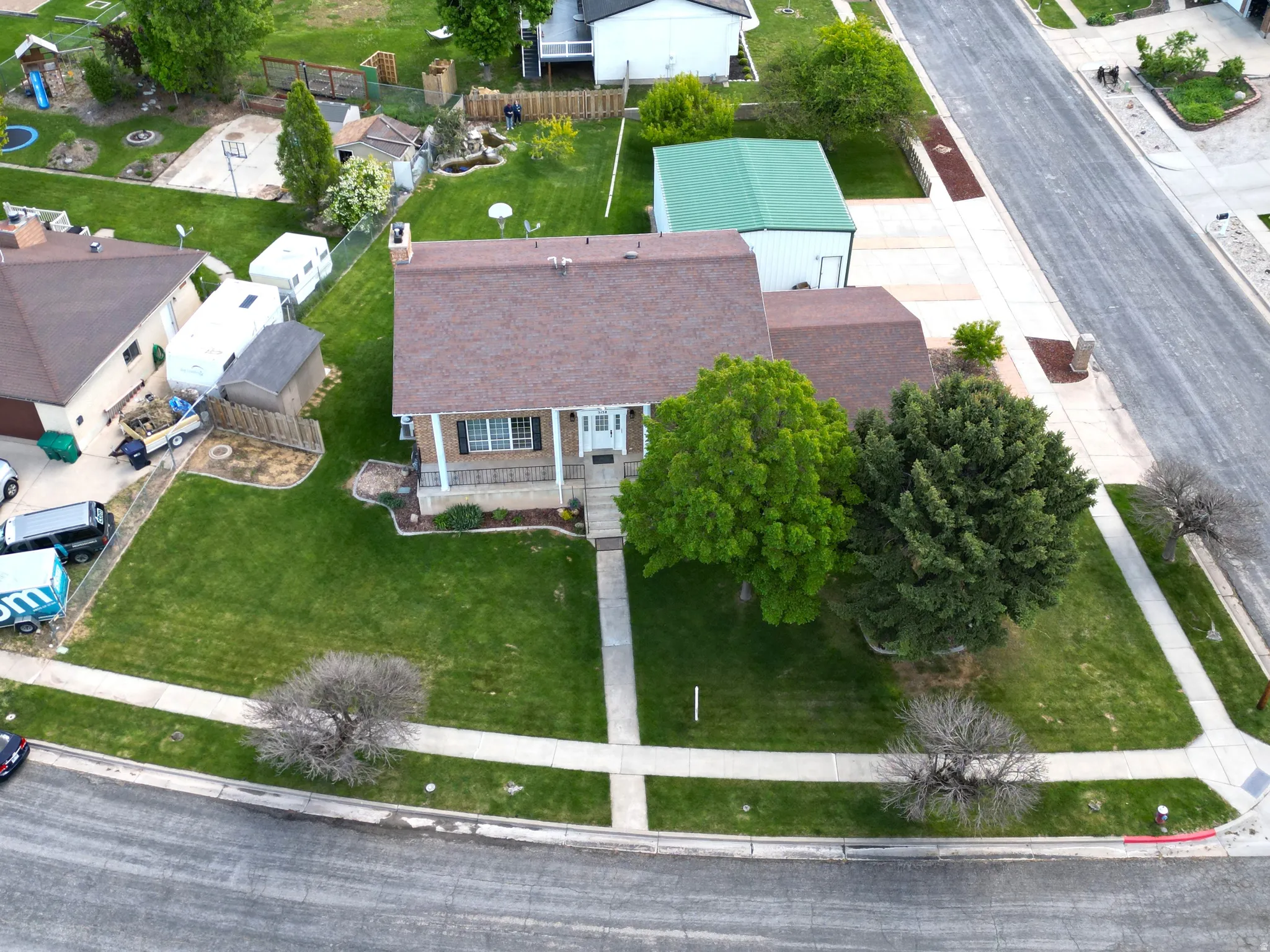 Aerial view of west facing property