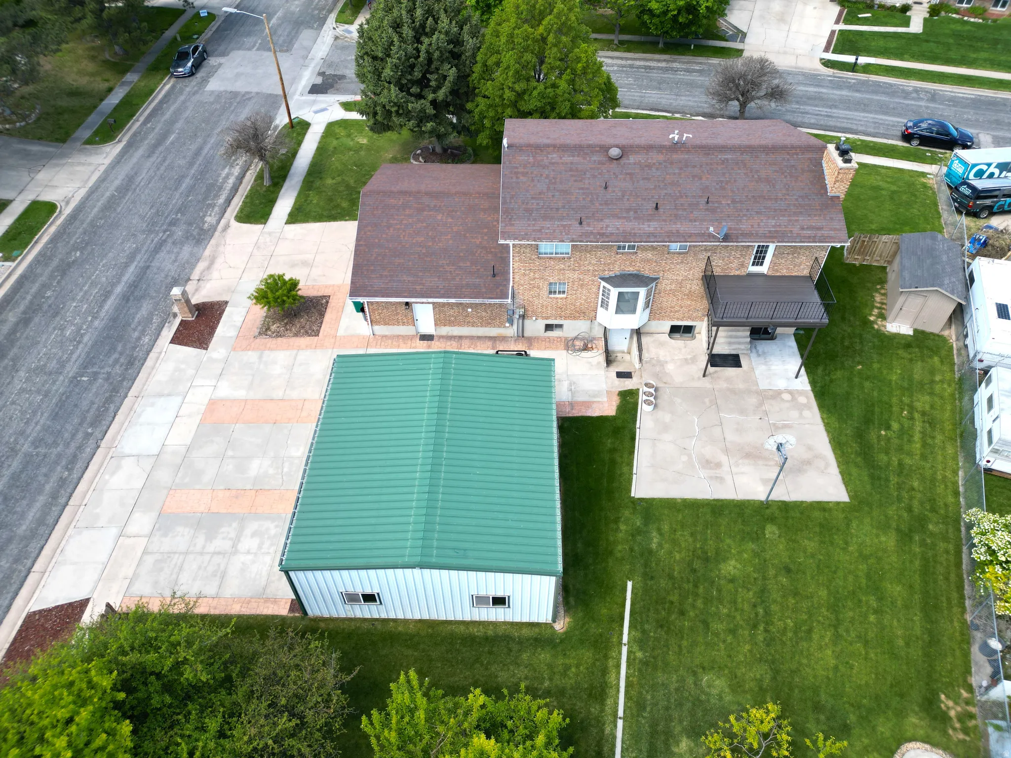 Ariel view of East side of property