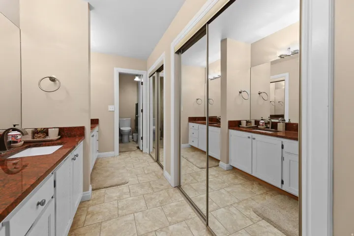 Bathroom with two vanities