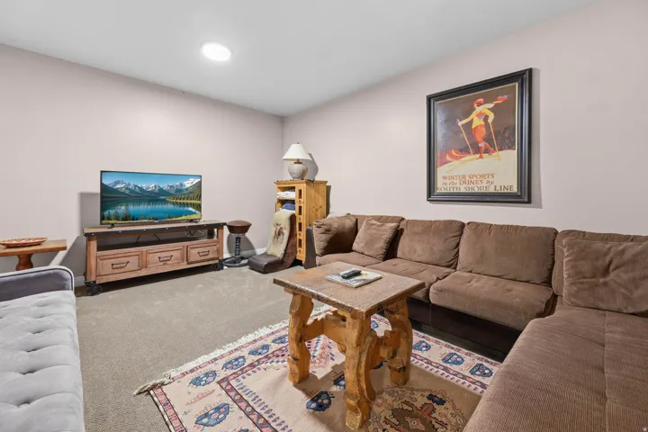 View of carpeted living area