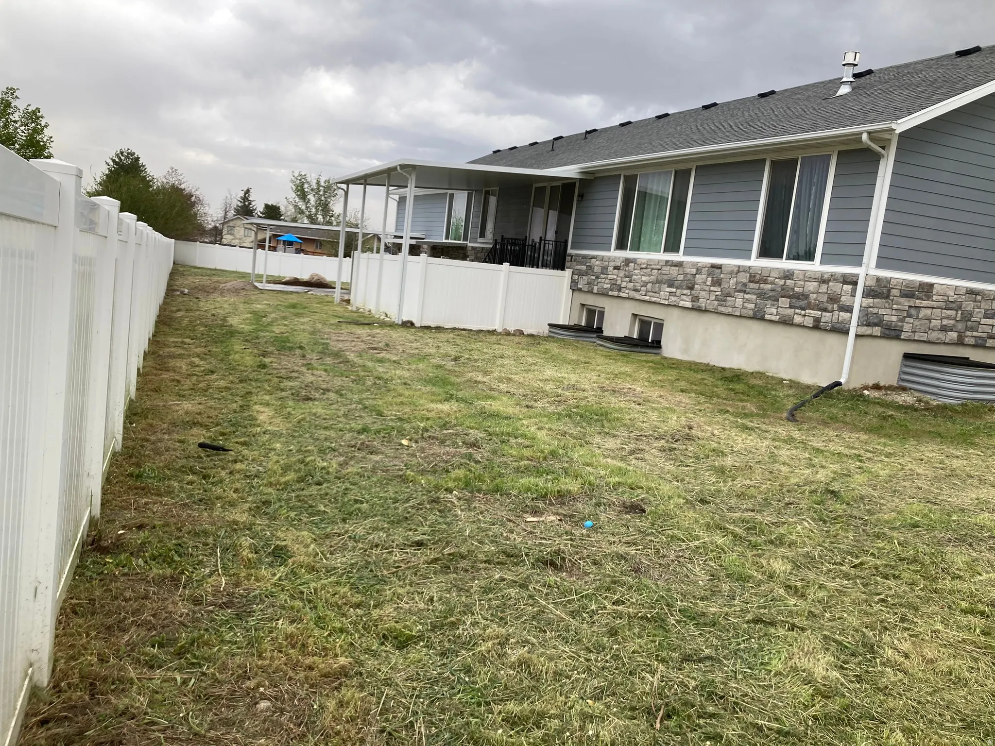 Fenced backyard