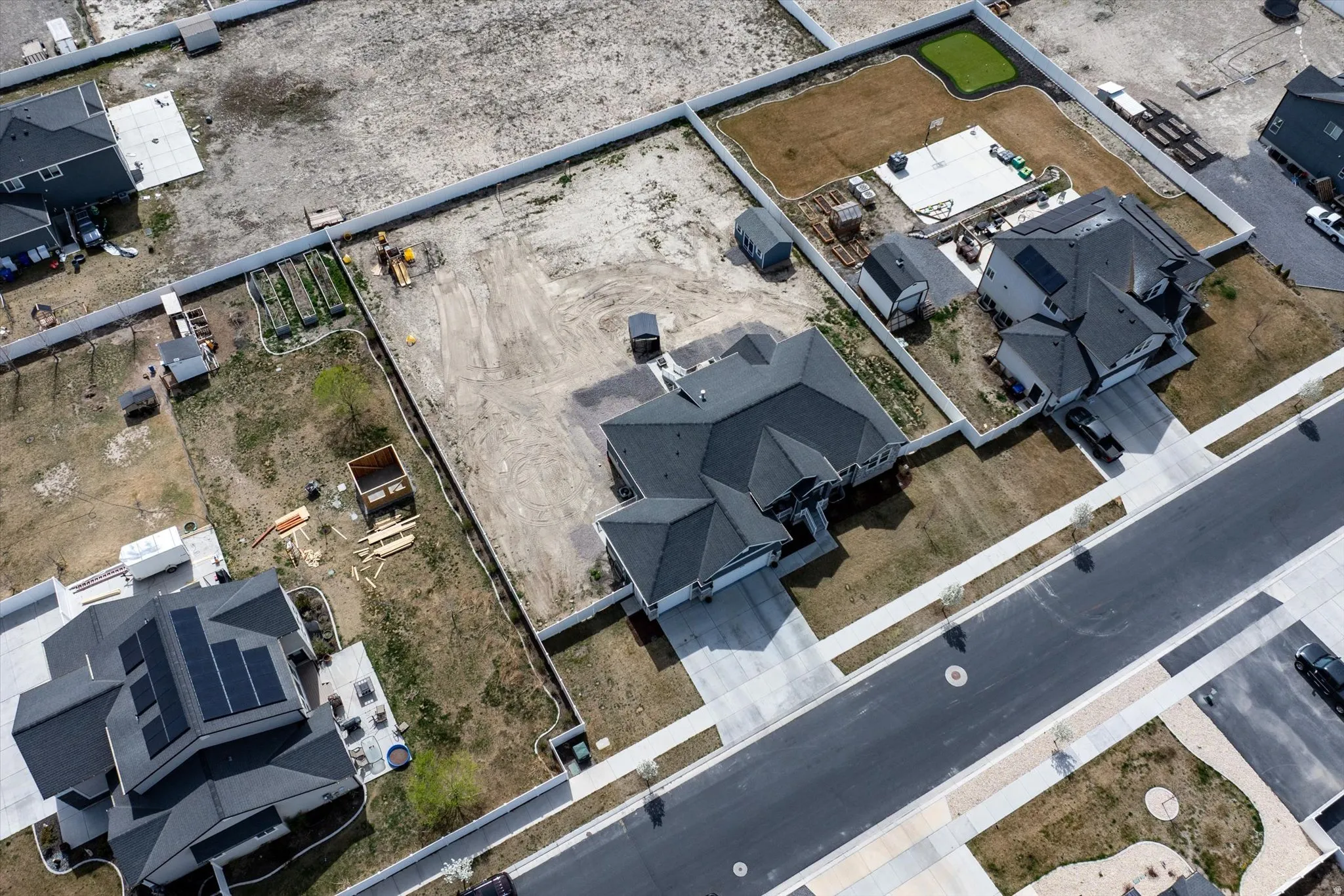 Aerial view of residential area