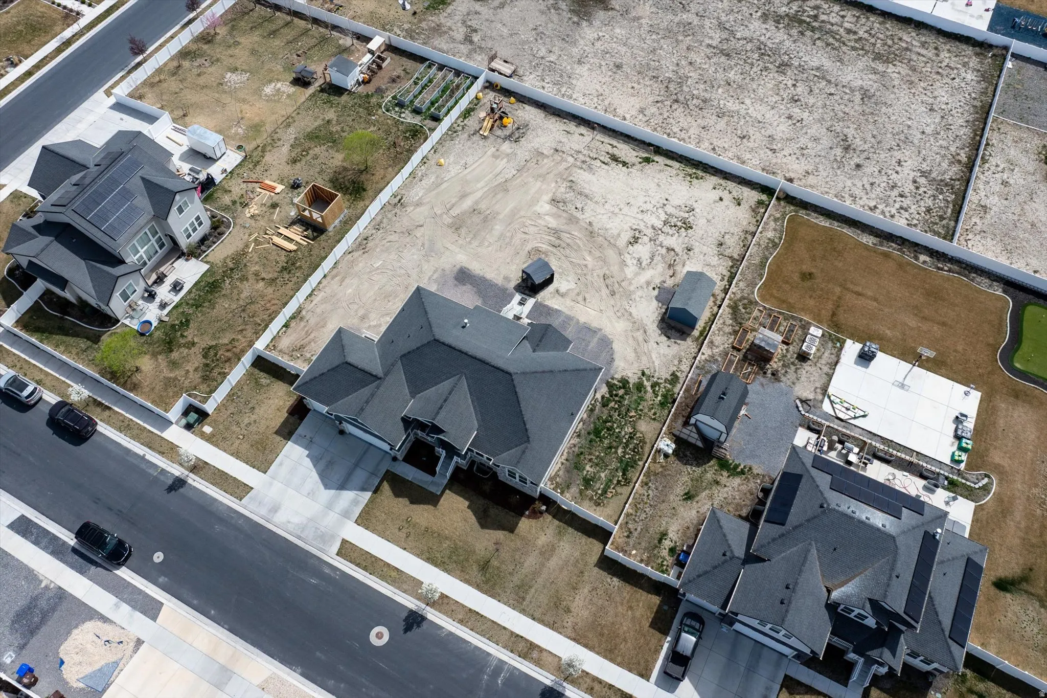 Aerial view of residential area