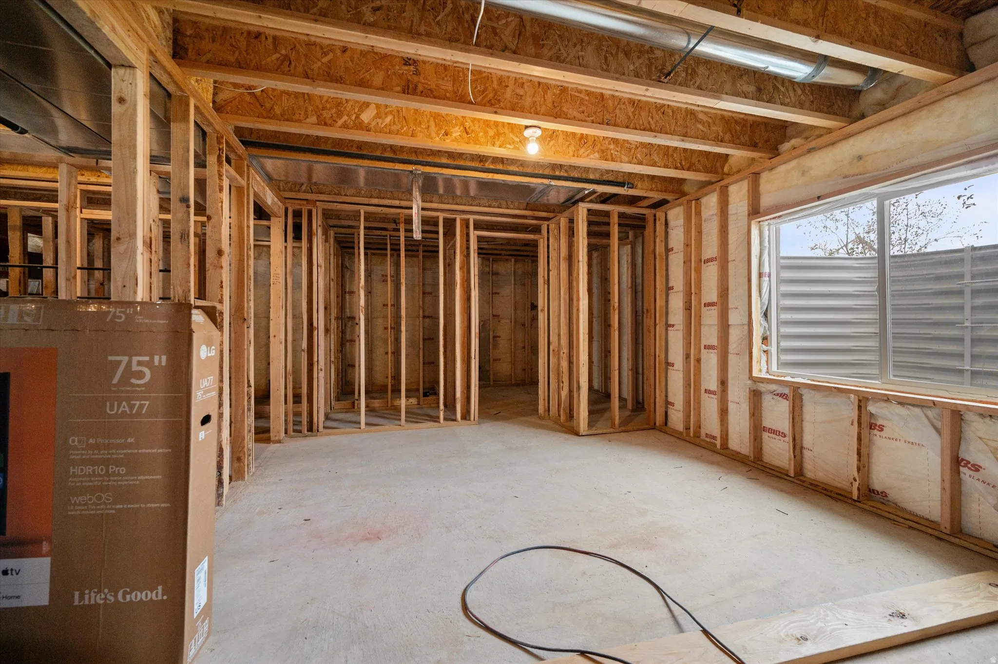 Future bedroom with attached bathroom and closet area. Framed