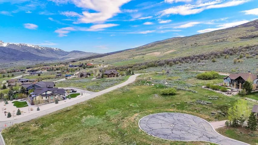 Aerial view of a mountainous background