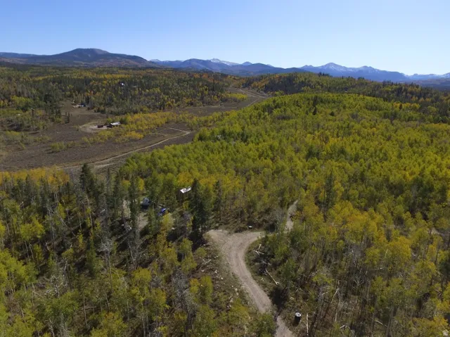 Bird's eye view of property and surrounding area