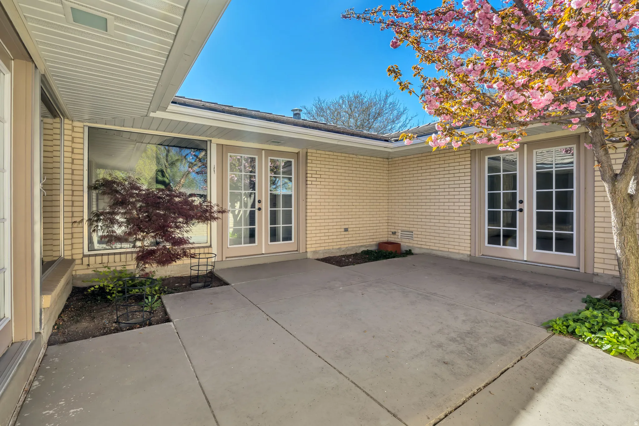 View of patio with french doors