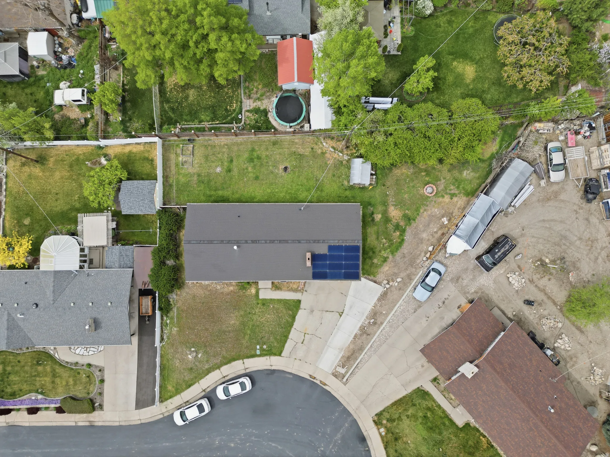 Aerial perspective of suburban area