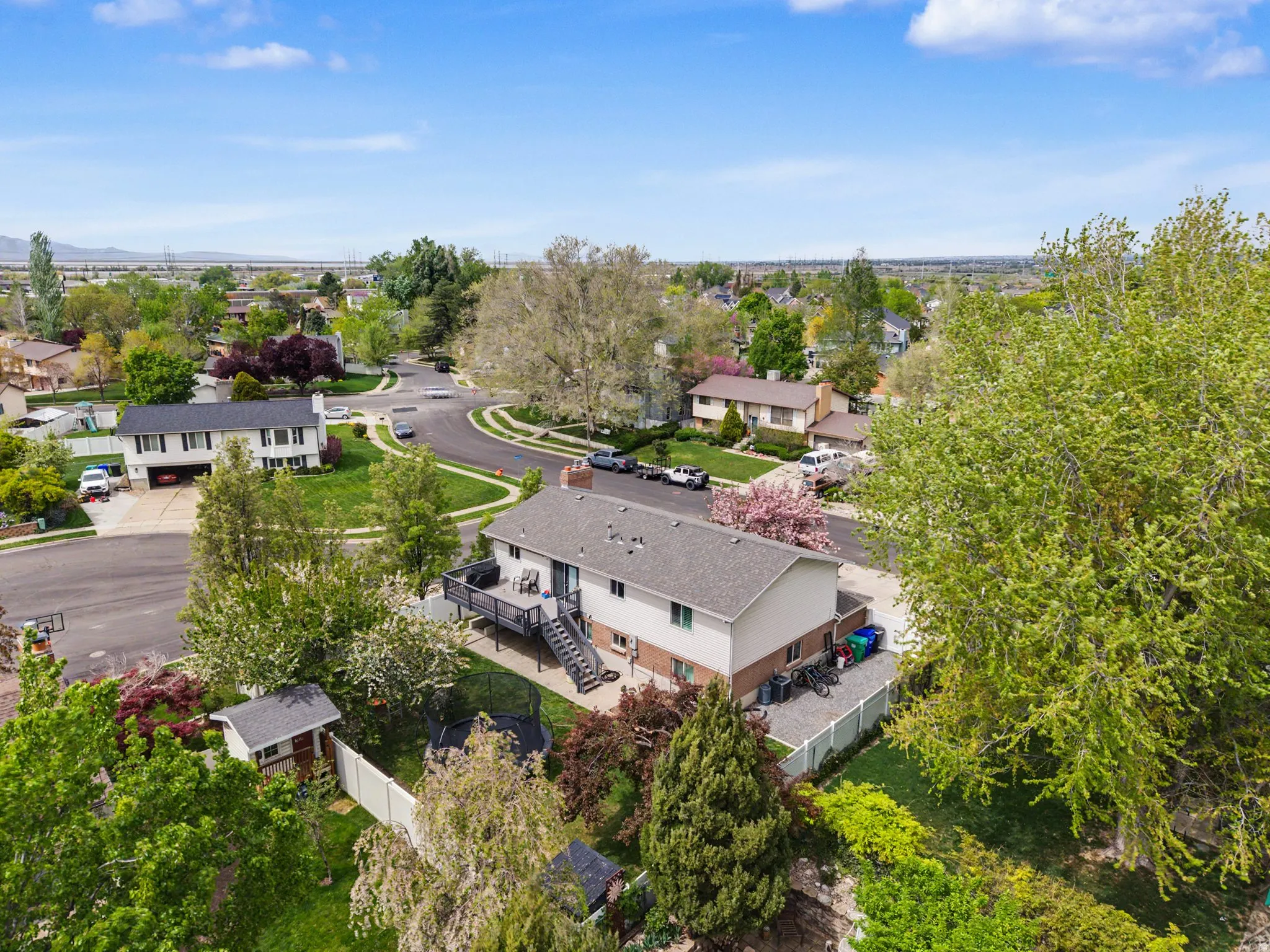 Aerial view of residential area