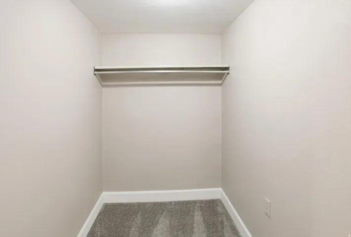 Walk in closet featuring carpet flooring