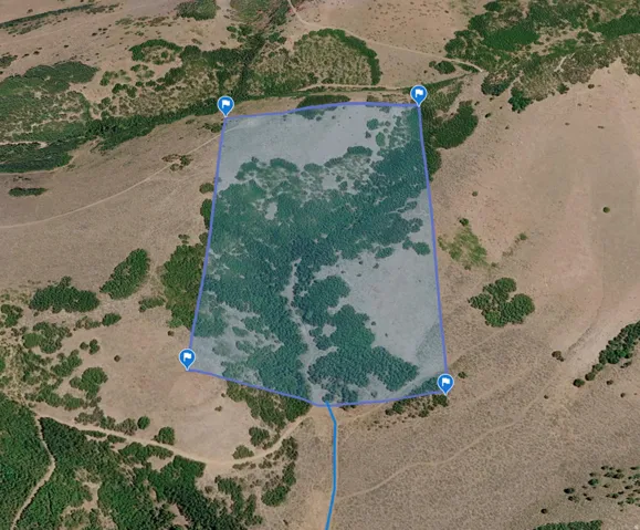 Overview of rural landscape featuring a desert landscape