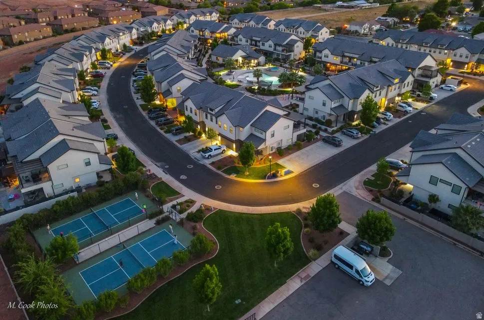 Aerial view of residential area
