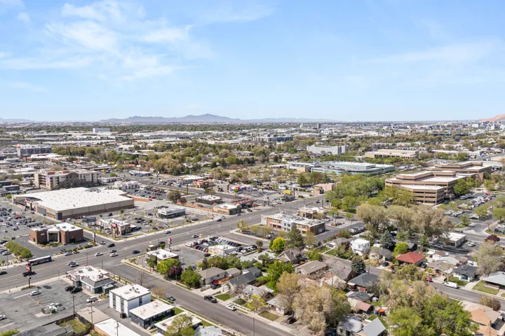 Bird's eye view of location near commercial and residential.