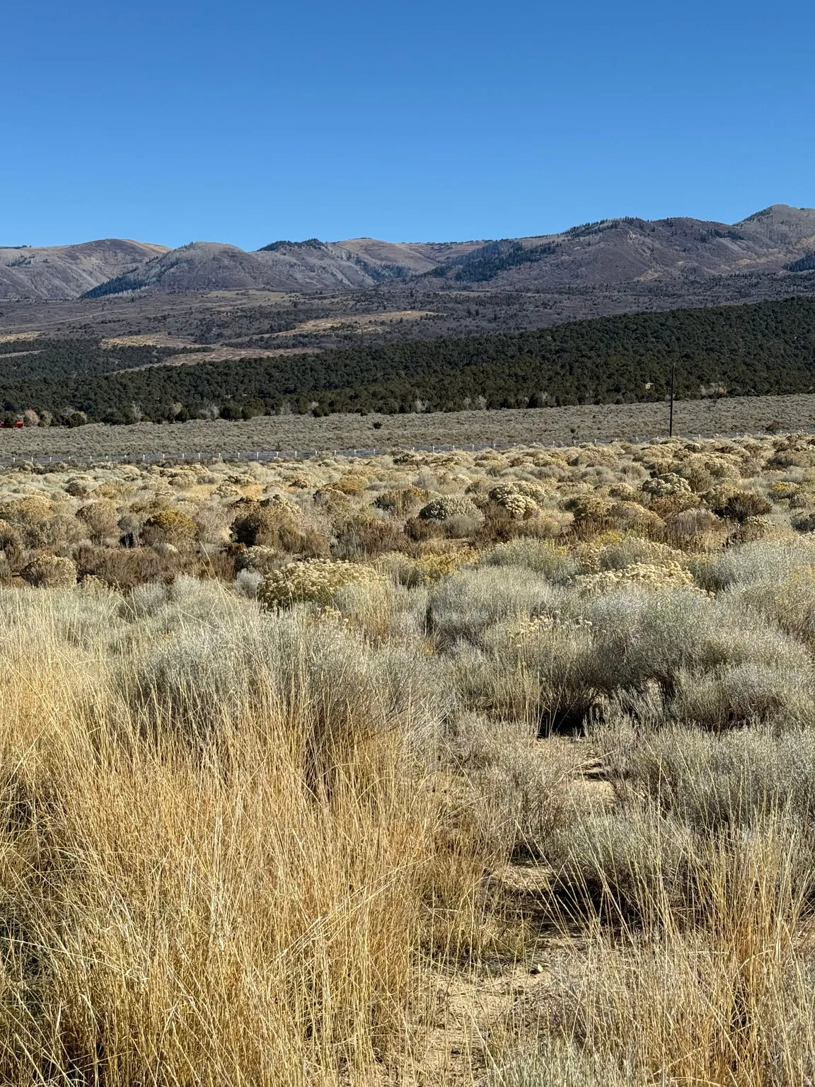 View of mountain background featuring rural landscape