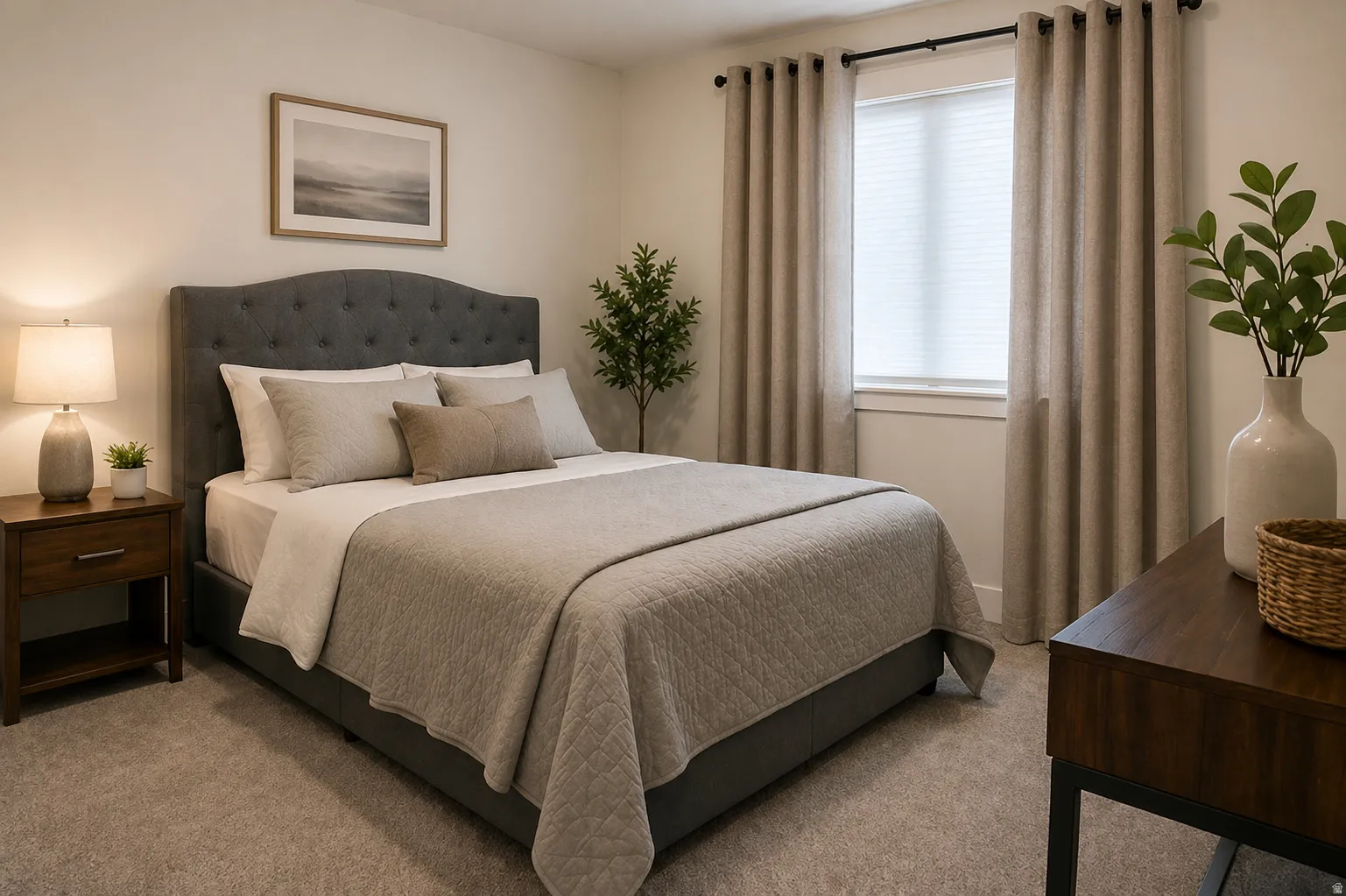 View of carpeted bedroom