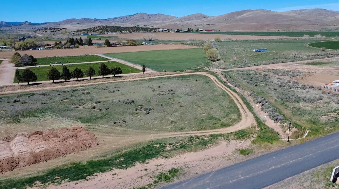 Aerial view of sparsely populated area featuring mountains
